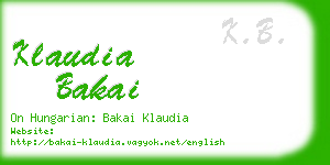 klaudia bakai business card